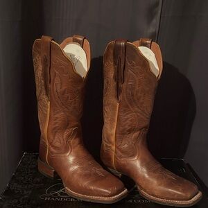 Dan Post Brown Leather Western Heeled Boots